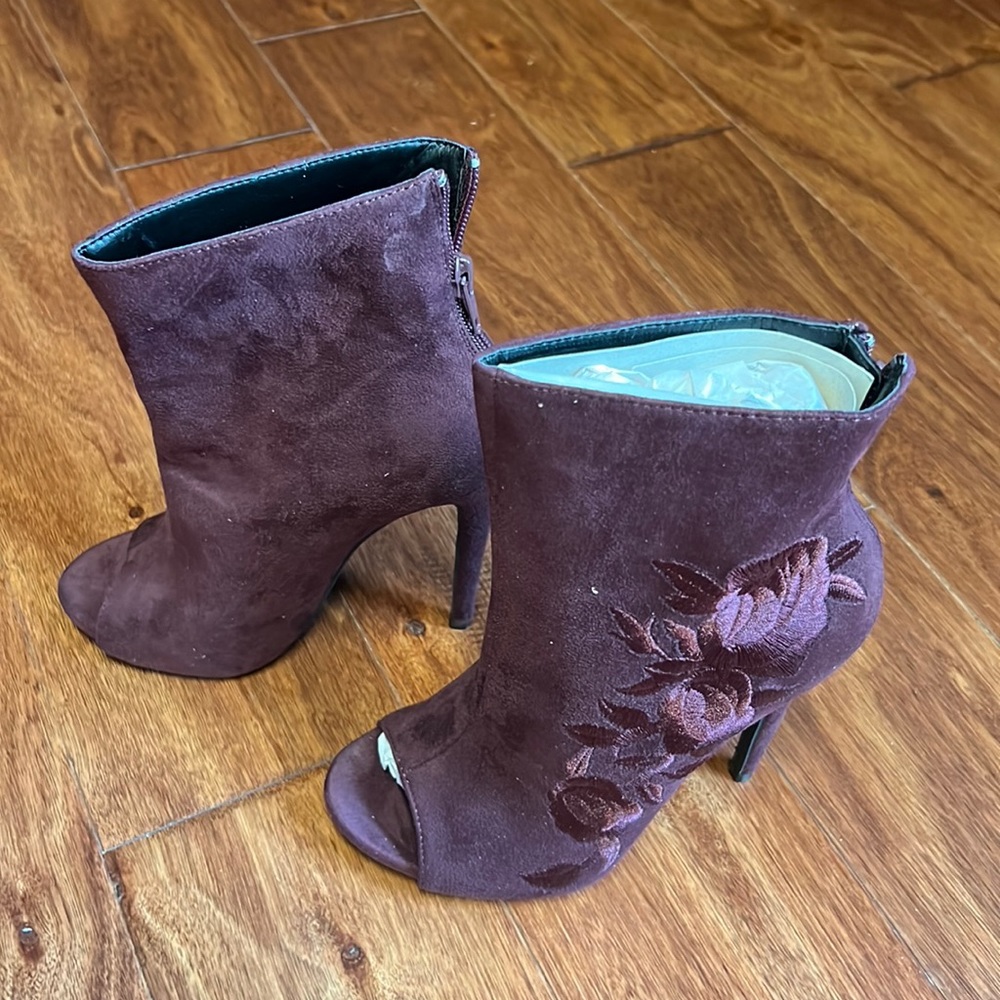 Peep toe booties
